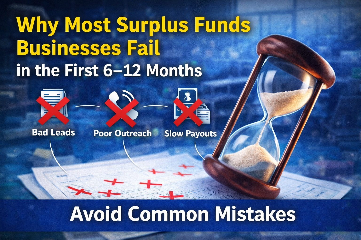 Why Most Surplus Funds Businesses Fail in the First 6–12 Months